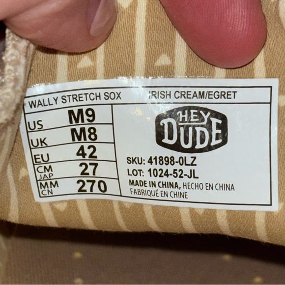 Hey Dude Wally Stretch Sox Men\'s Casual Shoes Irish Cream/Egret Men\'s Size 9 main image 7